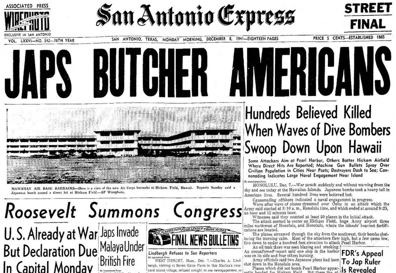 #7 The attack on Pearl Harbor was a surprise military strike conducted by the Imperial Japanese Navy against the United States naval base at Pearl Harbor, Hawaii, 1941.