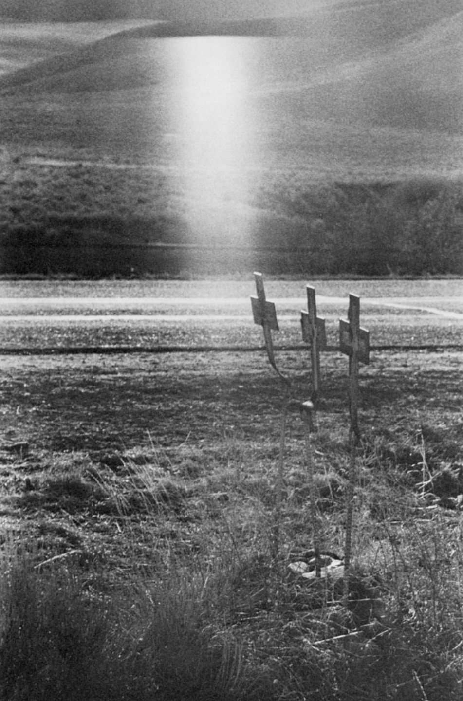#48 Crosses on scene of highway accident — U.S. 91, Idaho, 1956