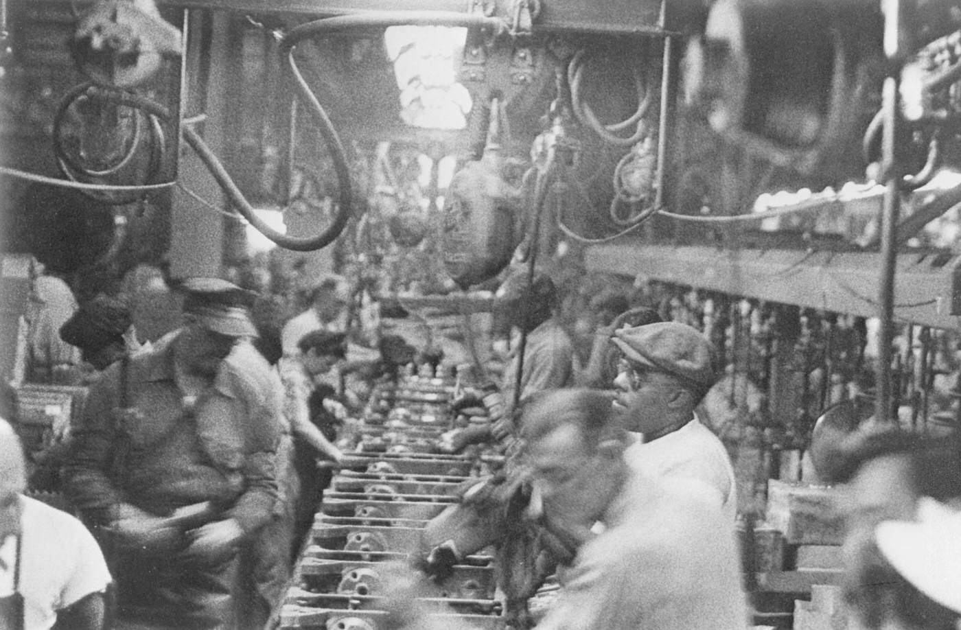 #49 Assembly line in Detroit, 1955