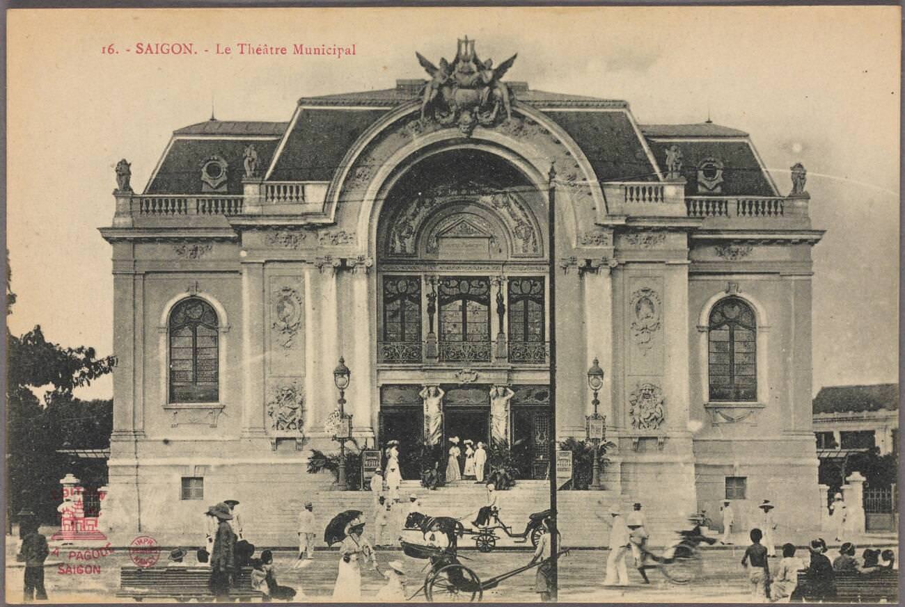 #19 The Saigon Opera House, also known as Le Theatre Municipal, in Ho Chi Minh City, Vietnam, 1910.
