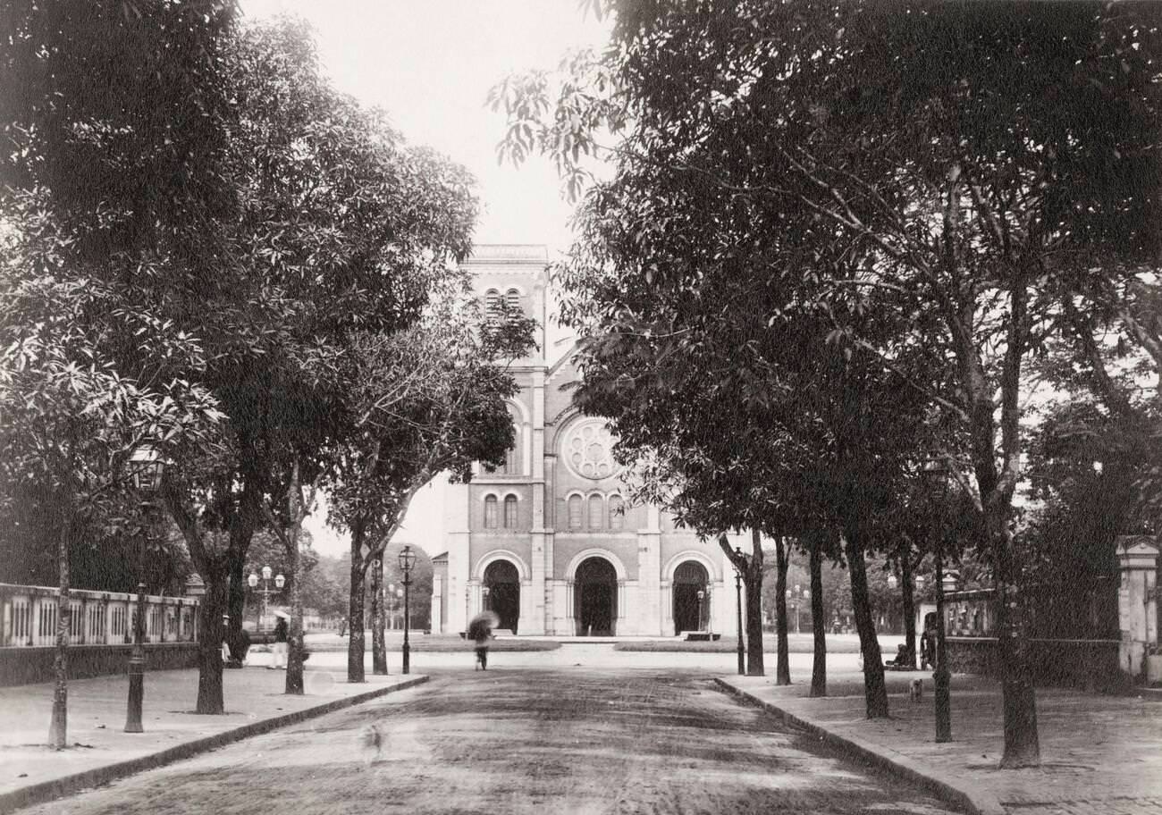 #1 Notre-Dame Cathedral Basilica of Saigon, officially Cathedral Basilica of Our Lady of The Immaculate Conception, in Ho Chi Minh City, 1800s.