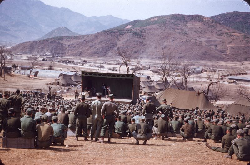 #12 U.S. soldiers at ‘Slapsie Maxie’ show, Korea, April 1954