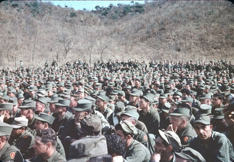 #13 U.S. soldiers at ‘Slapsie Maxie’ show, Korea, April 1954