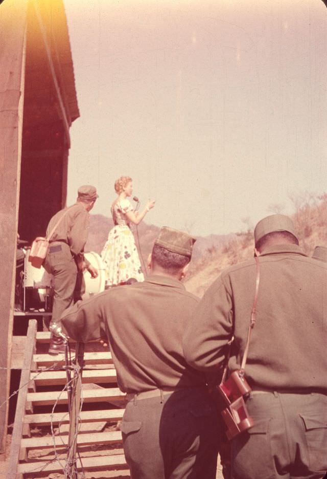#14 U.S. soldiers at ‘Slapsie Maxie’ show, Korea, April 1954