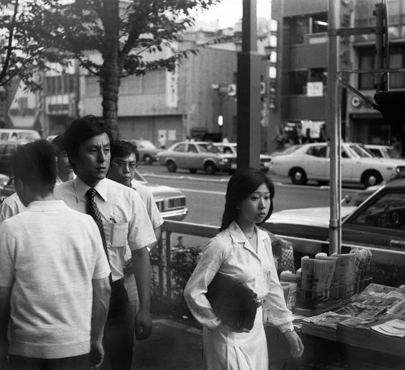 #64 People walk down the street, Tokyo, 1978.