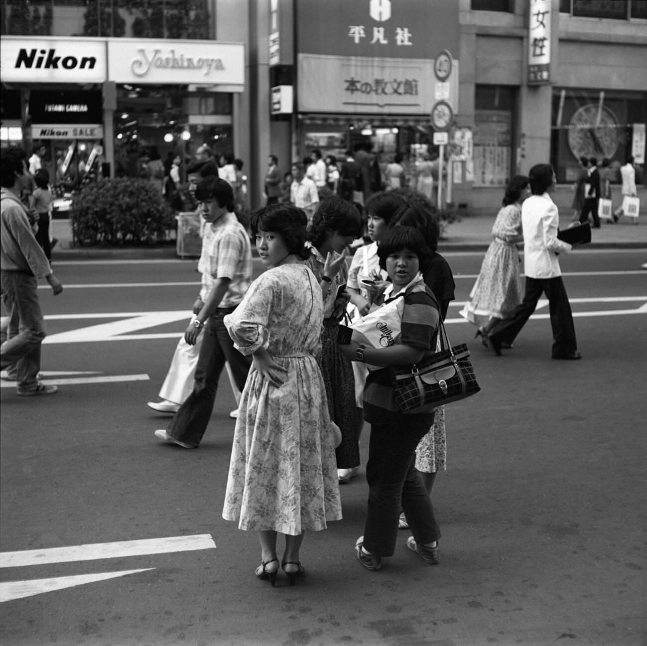 #66 Teenagers on the street, Tokyo, 1978.