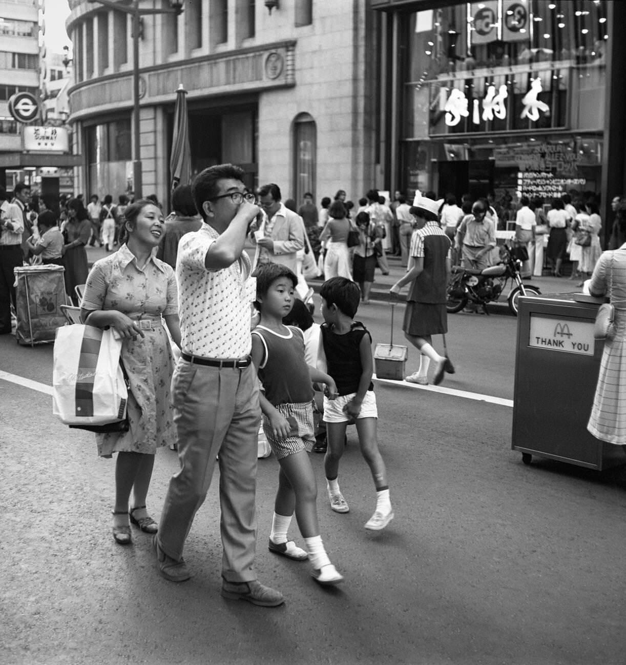 #70 People walk down the street, Tokyo, 1978.