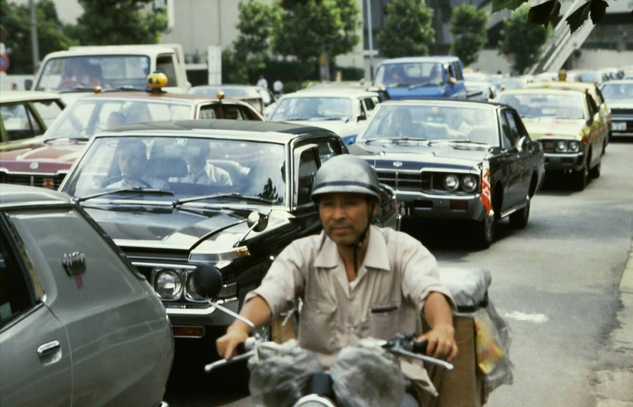 #110 Traffic on the streets in Tokyo, 1970s.