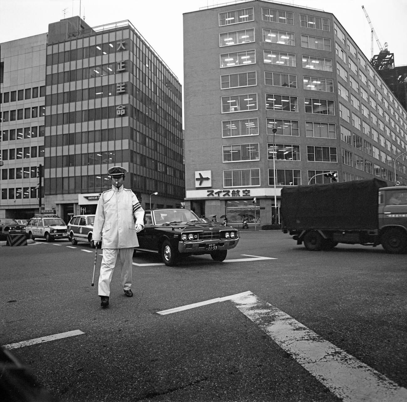 #60 Policeman, Traffic controller, Tokyo, 1978.
