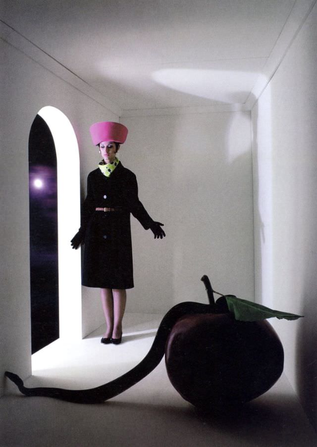 #4 Veronica Hamel wearing a coat by Zelinka Matlick, 1964.