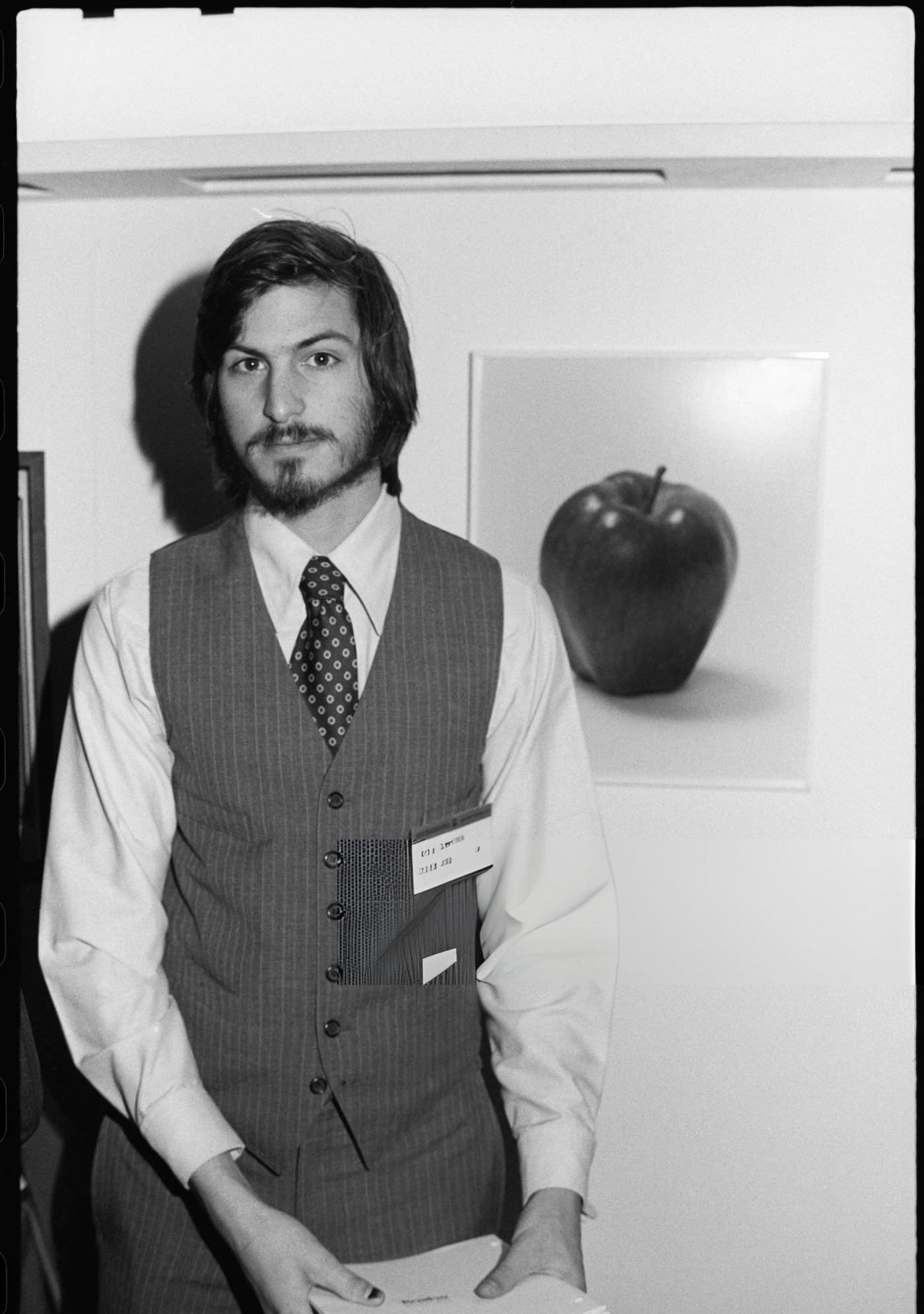 #17 Steve Jobs at the first West Coast Computer Faire, 1977.