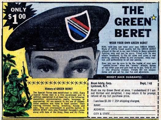 #28 With this Green beret, that Daisy gun, Space Armada and grenade, you can be the cock of your town.