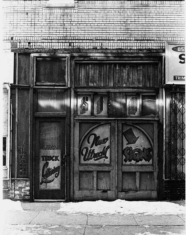 #15 Sign shop on New Utrecht Avenue in Brooklyn, 1976.