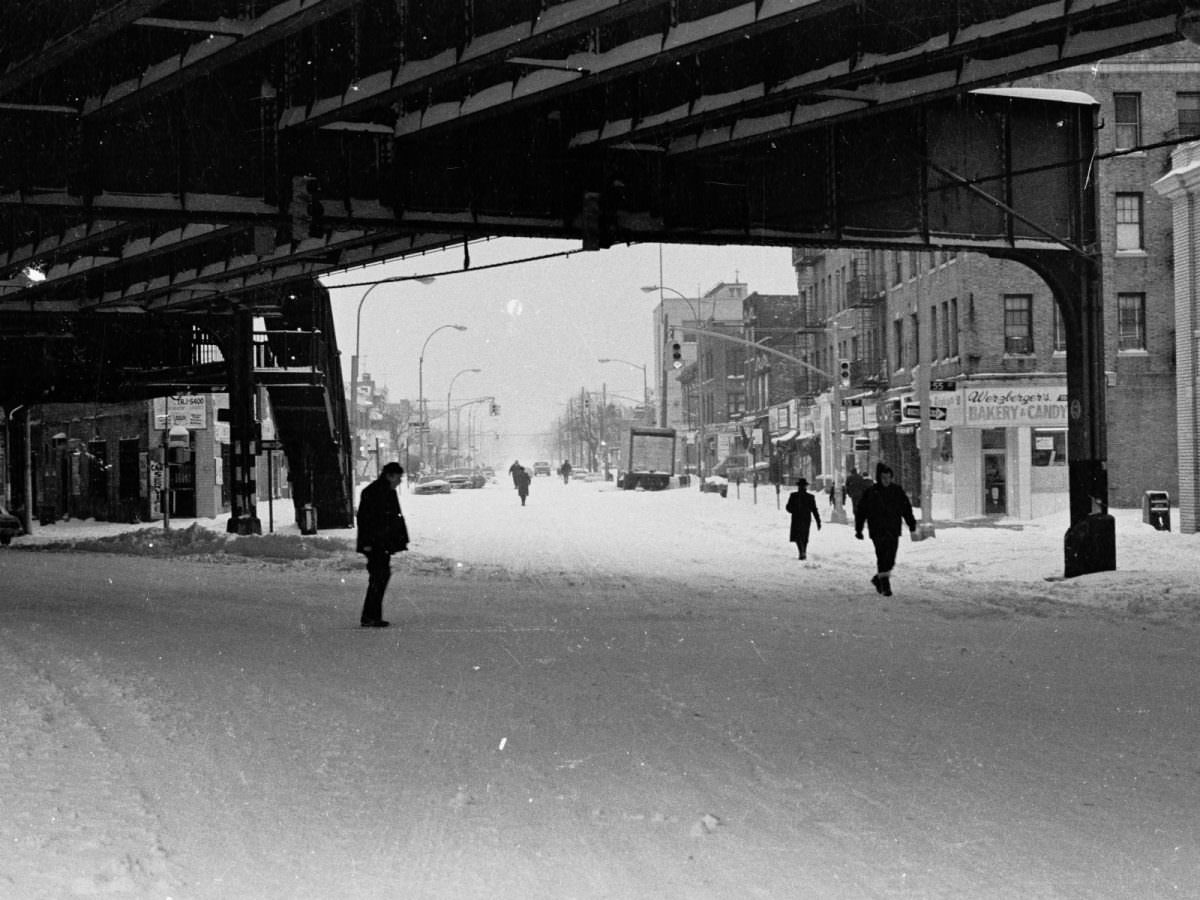 #29 A snow plow clearing snow in Brooklyn, 1978.