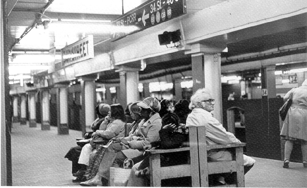 #9 34th Street subway station, 1977.