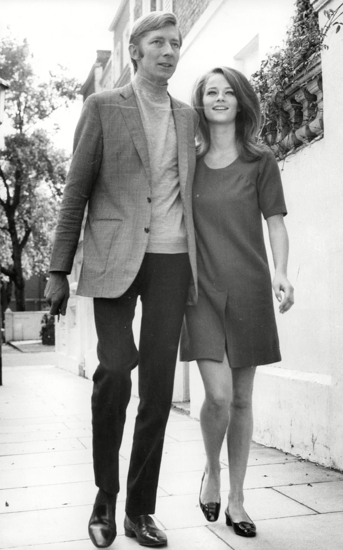 #11 Charlotte Rampling, 20 years old, with Jeremy Lloyd in London.