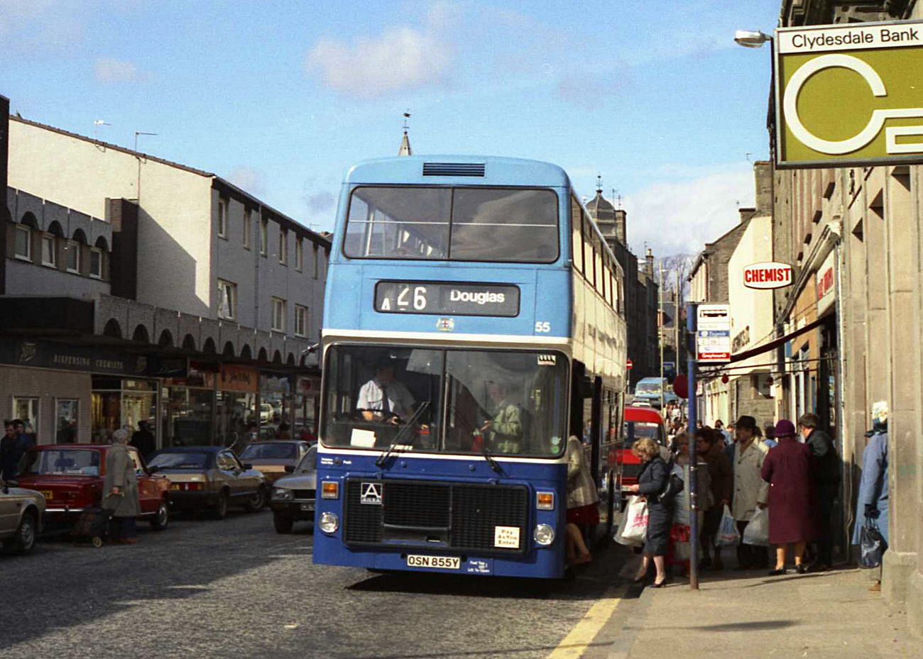 #29 The Douglas bus in Lochee High Street, 1984