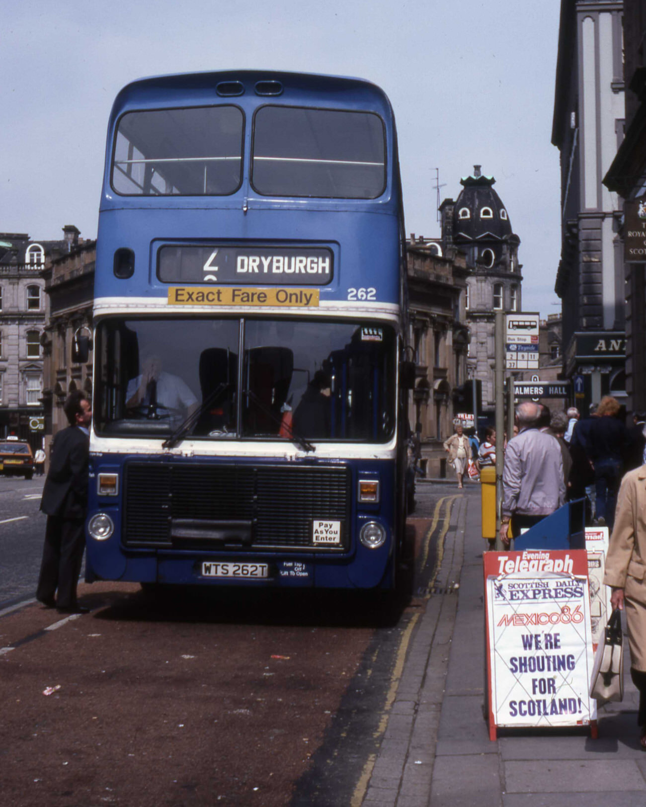 #66 Tayside Volvo Ailsa in Dundee High Street, 1986