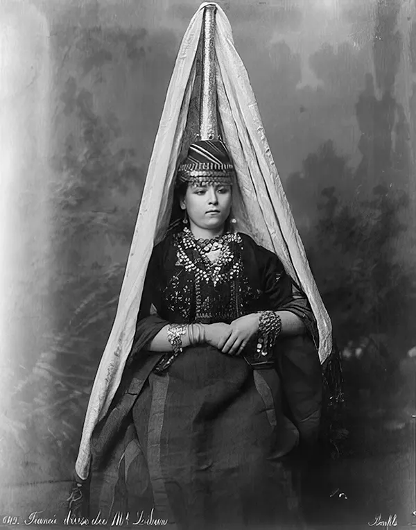 #30 Druse bride of Mt. Lebanon, Syria, 1910s.