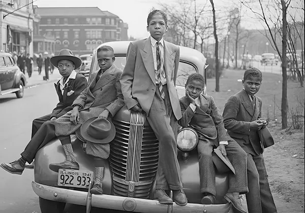 #29 A group of handsome Southside Boys, Chicago, 1941.