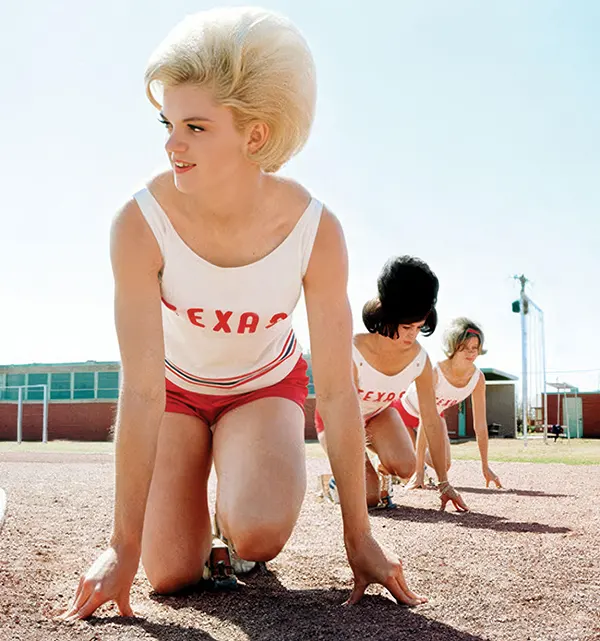 #33 The University of Texas women’s track team practices, 1964.