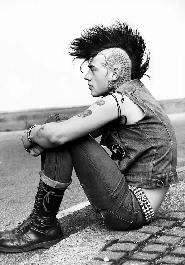 #4 A punk guy rocking a kickass Mohawk, 1970.