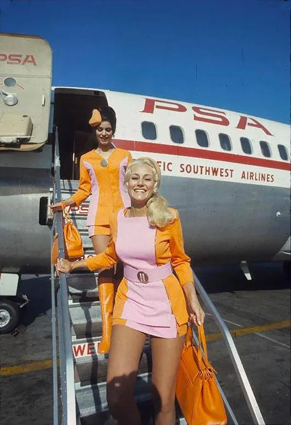 #45 Pacific Southwest Airlines stewardesses, 1972.