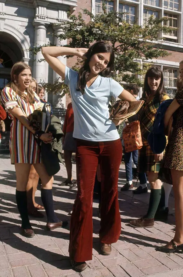 #47 A high school girl setting a groovy fashion statement, 1964.