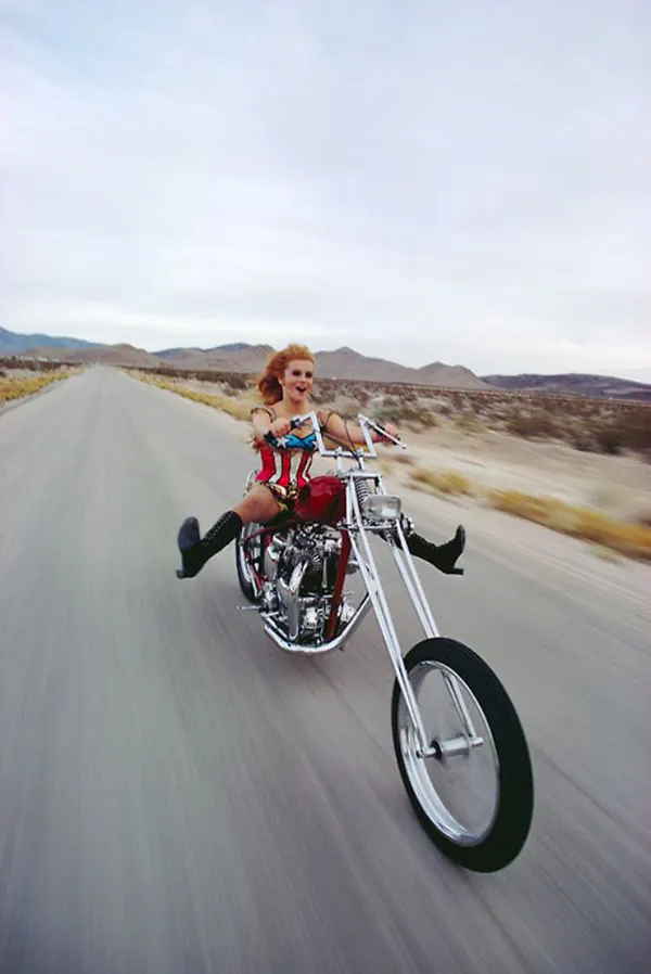 #5 Ann Margaret totally rocking it out on her bike, 1969.