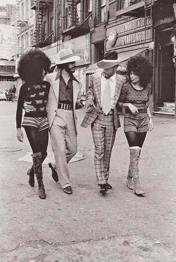 #8 Two foxxy couples in Harlem, New York, 1970s.