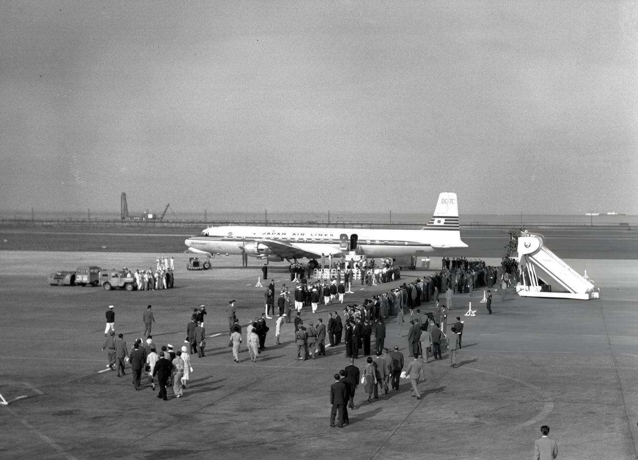 #50 Crown Prince Akihito and Crown Princess Michiko depart for Iran, Ethiopia, India, and Nepal at Haneda Airport, Tokyo, 1960.