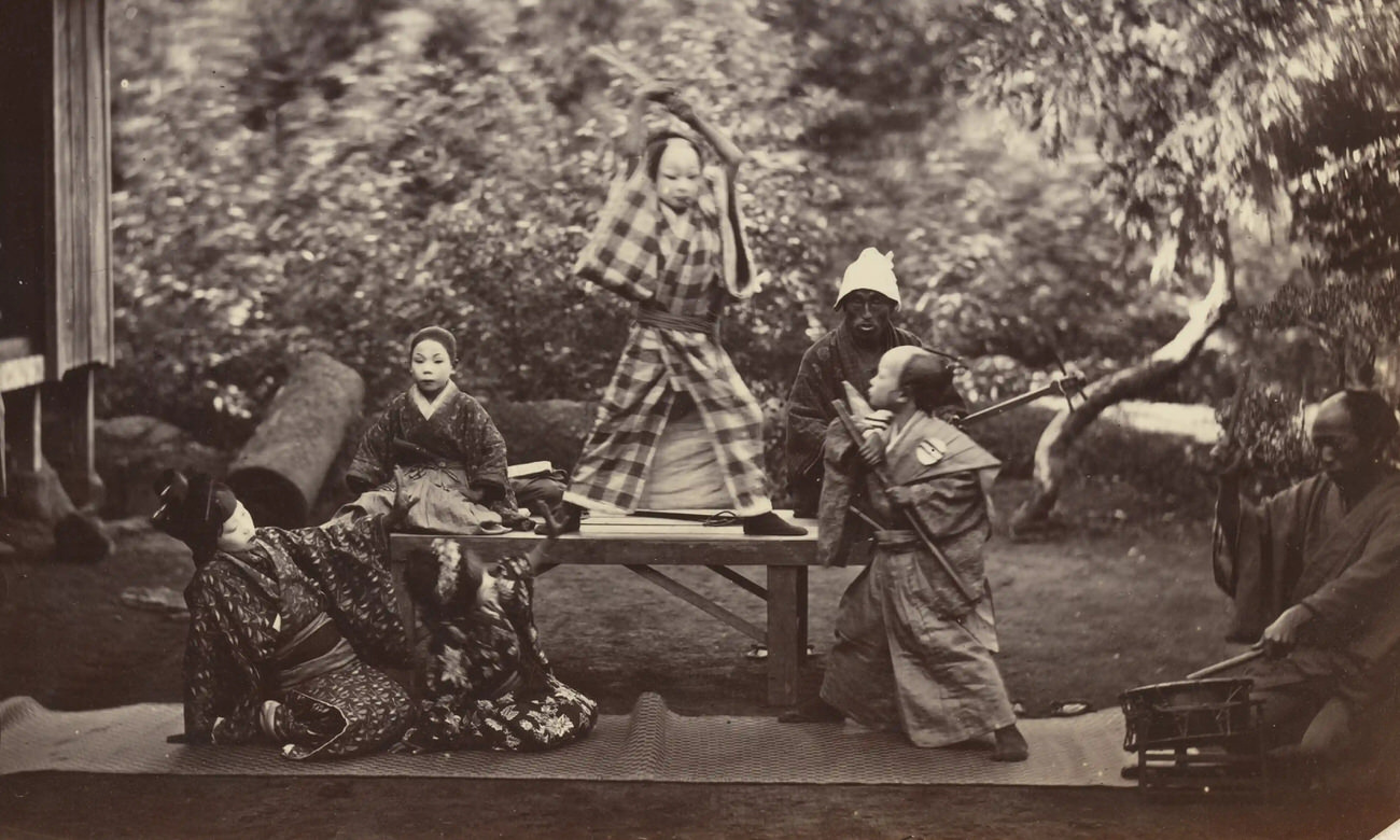 #1 A scene from a kabuki play … Theatre, 1865