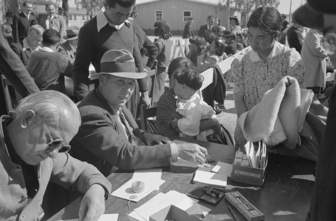 #17 Santa Anita reception center, Los Angeles, California. The evacuation of Japanese and Japanese-Americans from West Coast areas under U.S. Army war emergency order, 1942.
