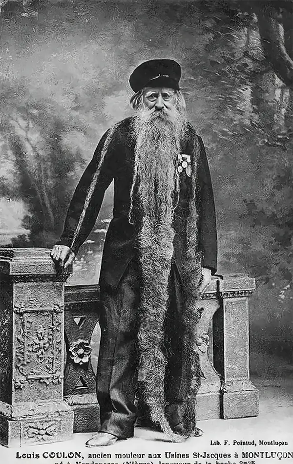 Louis Coulon: The Man with 11-Foot Beard, Which He Used as a Nest for his Beloved Cats Weird