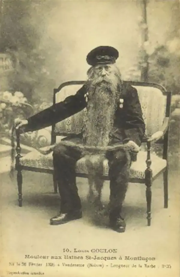 Louis Coulon: The Man with 11-Foot Beard, Which He Used as a Nest for his Beloved Cats Weird