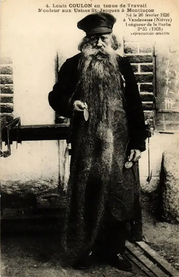 Louis Coulon: The Man with 11-Foot Beard, Which He Used as a Nest for his Beloved Cats Weird