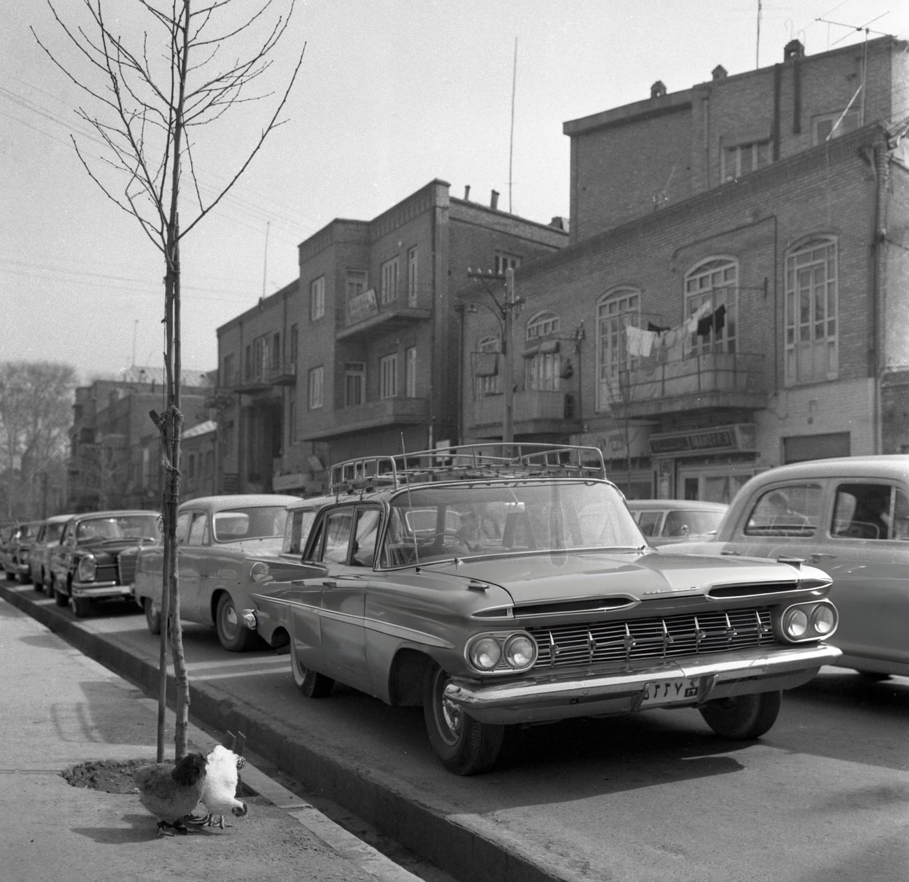 #3 A Chevrolet car in the streets of Tehran, 1964.