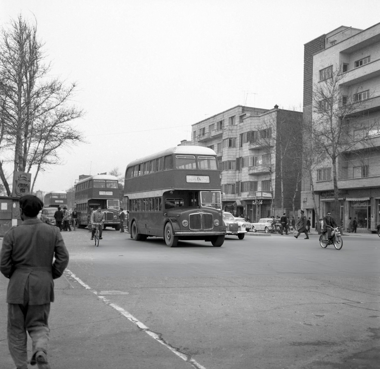 #7 Double-decker bus in the streets of Tehran, 1964.