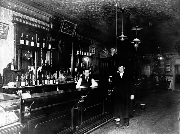 #18 A Wild West saloon, 1890s.