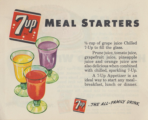 7 Up! Sparkling Up Family Favorites in 1948: A Vintage Guide to Refreshing Recipes Vintage Ads