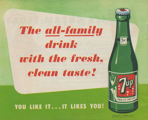 7 Up! Sparkling Up Family Favorites in 1948: A Vintage Guide to Refreshing Recipes Vintage Ads