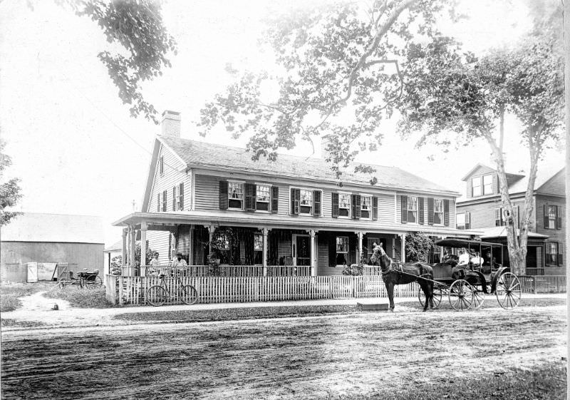 #1 Allis-Bushnell House with porch and horse, early 1900s