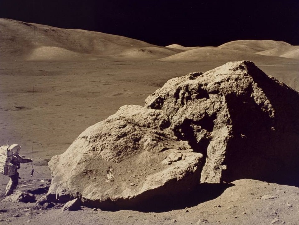 #3 Apollo 17 Astronaut Harrison Schmitt Collects Lunar Rock Samples
