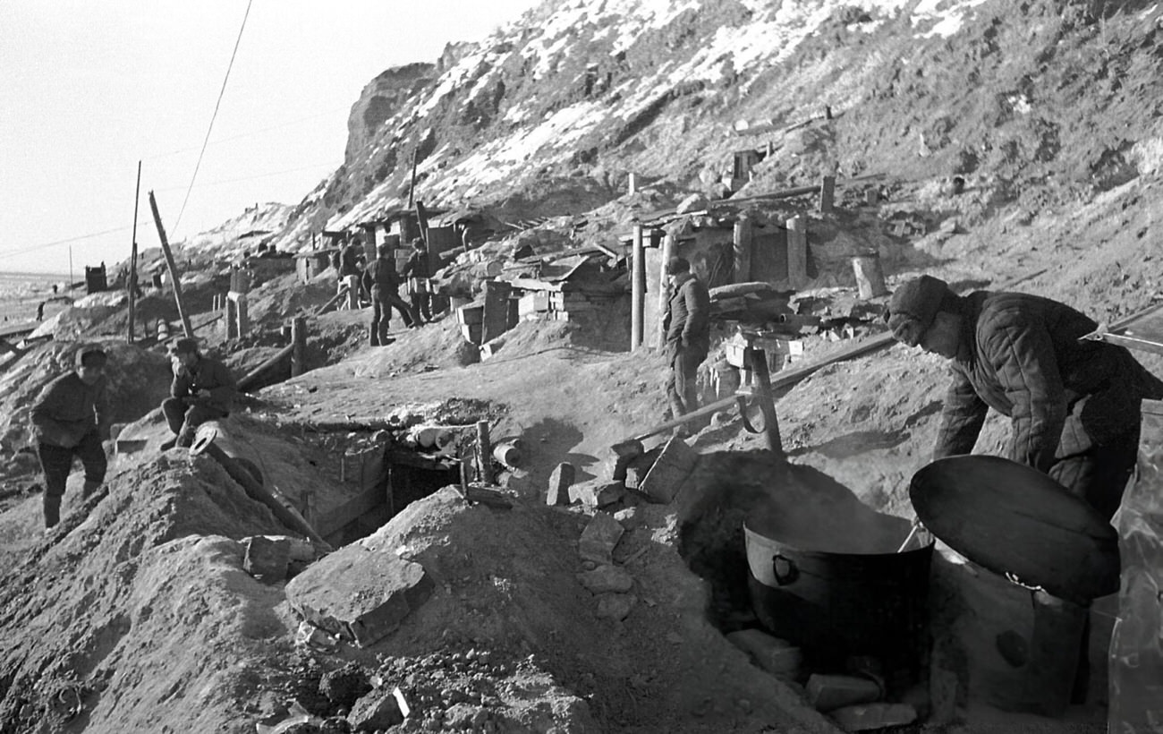 #44 Fortifications on the Volga bank during World War Two, 1942.
