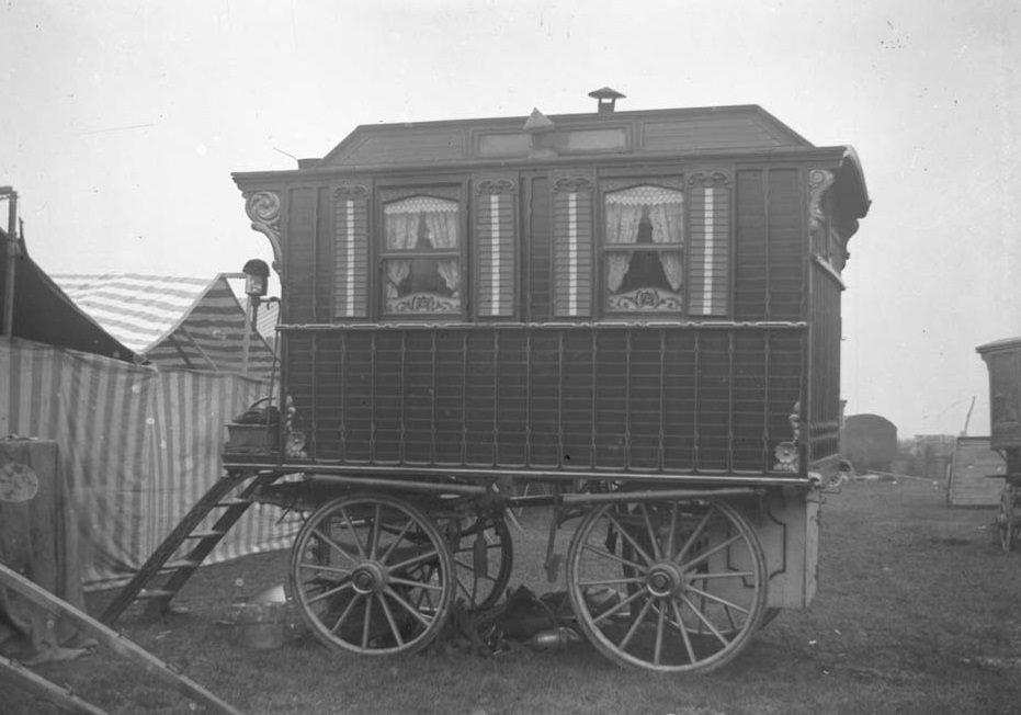 #1 Circus Showman’s caravan. A beautiful traditional style horse drawn wooden caravan.