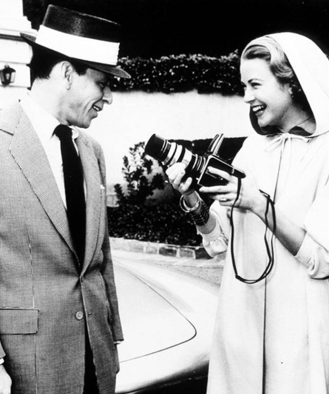 #15 Grace Kelly taking Frank Sinatra’s photo with a Hasselblad
