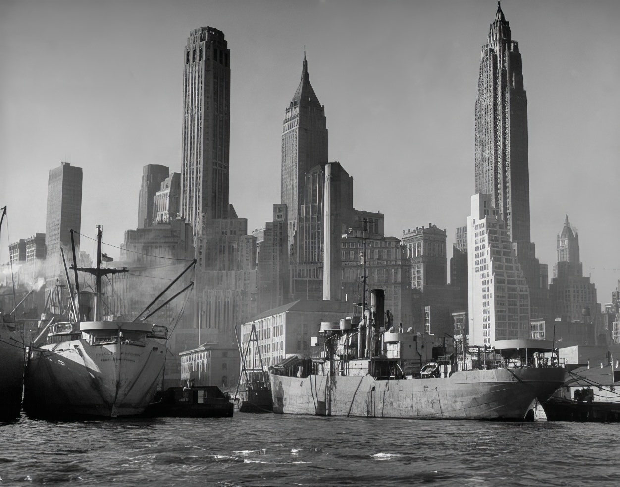 #16 Freighters in the East River, 1946