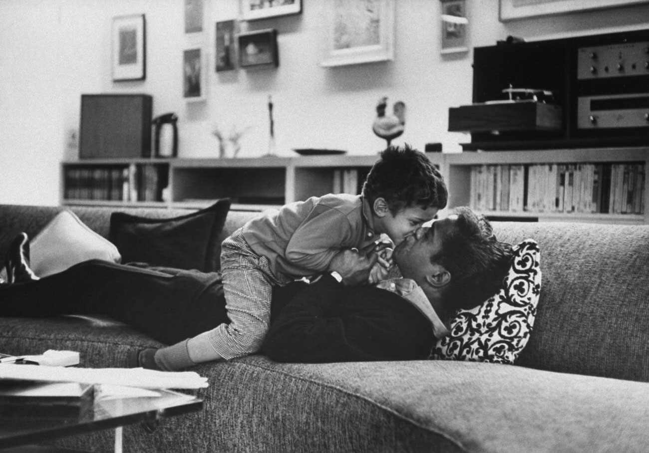 #12 Sammy Davis Jr. with his son Mark, 1964.