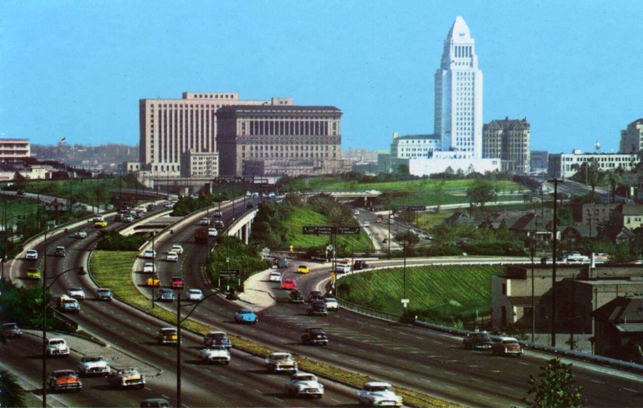 #19 Hollywood Freeway in Los Angeles, California, 1970.
