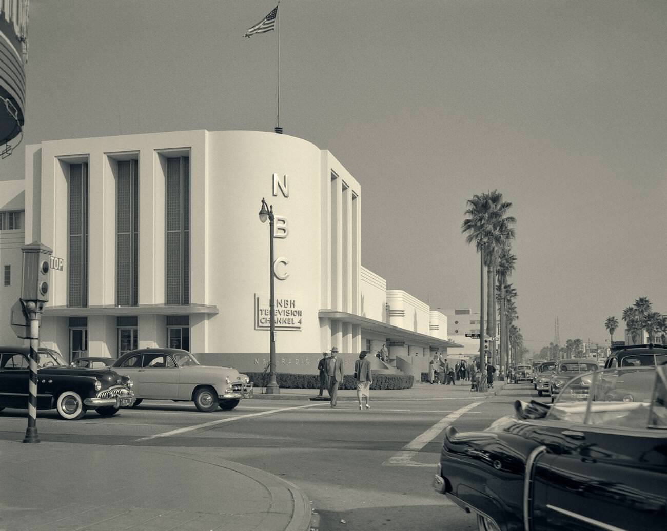 #6 The NBC building at Sunset and Vine in Hollywood, California, 1950s.